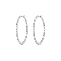 Promesse Hoops Size M, Natural Diamonds, 18K Gold Celinni