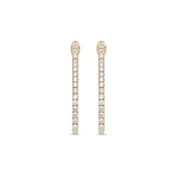 Promesse Hoops Size M, Natural Diamonds, 18K Gold Celinni