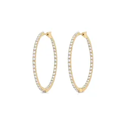 Creolen Promesse Maat M, Natuurlijke Diamanten, Goud 750 Celinni
