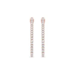 Boucles d'oreilles Cr&eacute;oles Diamants Promesse Taille M Or 18K