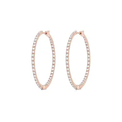 Promesse Hoops Size M, Natural Diamonds, 18K Gold Celinni