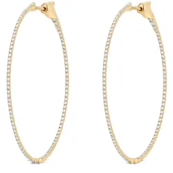 Boucles d'oreilles cr&eacute;oles Diamants Promesse XL en Or 18K