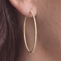 Boucles d'oreilles cr&eacute;oles Diamants Promesse XL en Or 18K