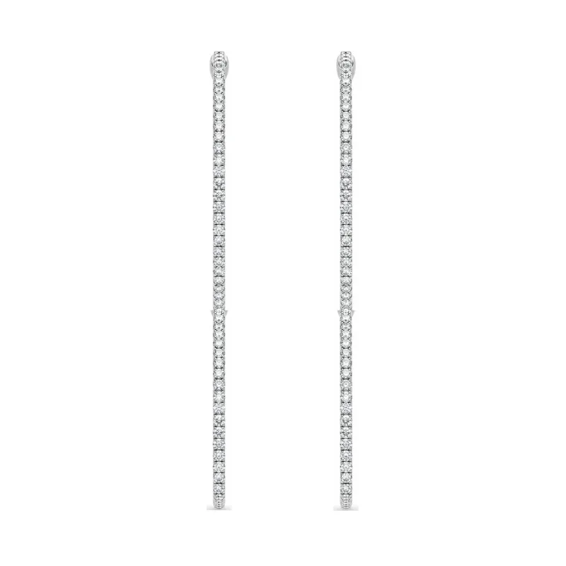 Promesse Hoop Earrings Size L Natural Diamonds