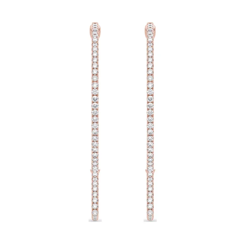 Boucles d'oreilles Créoles Diamants Promesse Taille L Or 18K