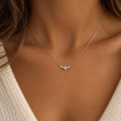 Pendentif Illusion 5 Diamants Naturels en Or Blanc 18K