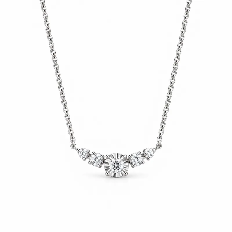 Illusion 5 Natural Diamond Pendant in 18K White Gold