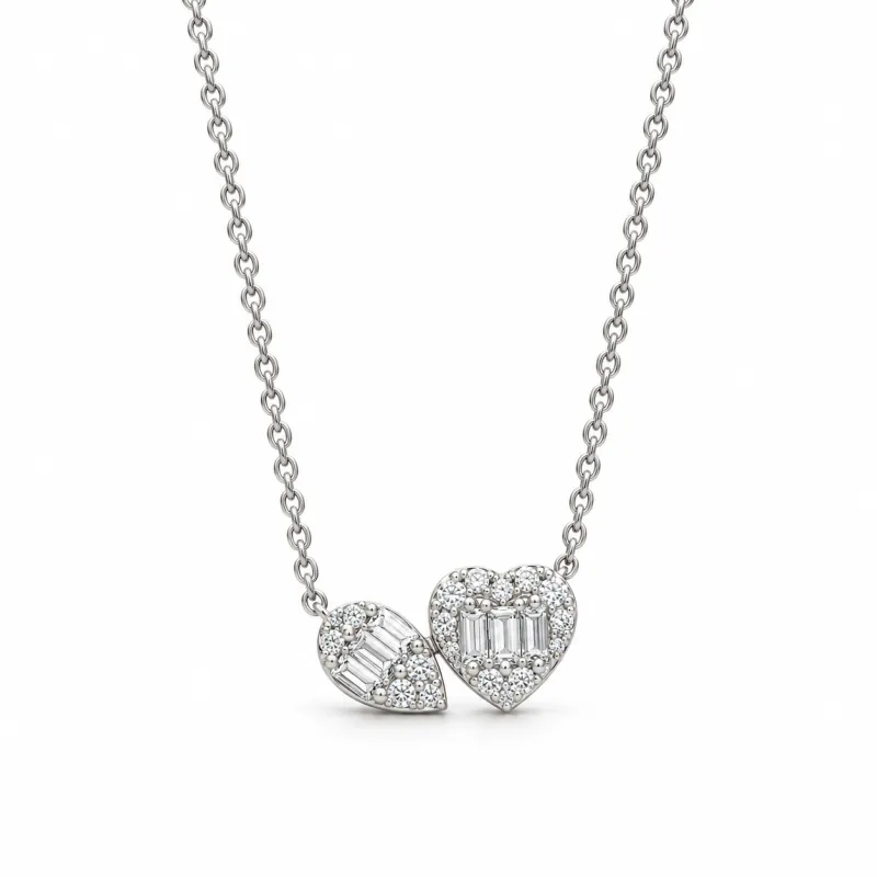 Toi et Moi Hanger met Natuurlijke Diamanten in 18K Witgoud