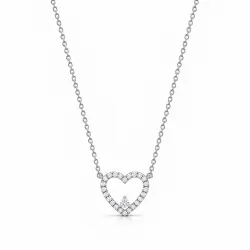 Pendentif halo Coeur en Or blanc 18K et Diamants naturels