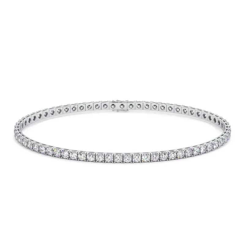 Pulsera Rivière Diamantes Naturales 2 Quilates en Platino