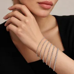 Rivière-Armband mit 2 Karat Naturdiamanten aus Platin 950