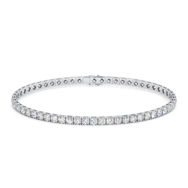 Bracelet Rivière Diamants Naturels 3 Carats en Platine 950