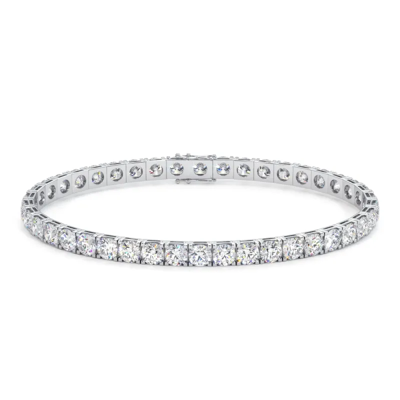 Bracelet Rivière Diamants Naturels 6 Carats en Platine 950