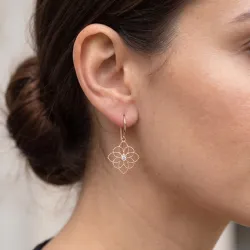 Blume-des-Lebens-Ohrringe mit Diamanten aus 18K Roségold