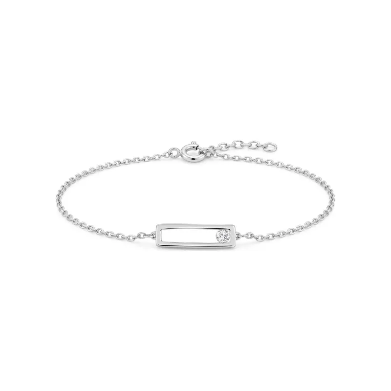 Rectangle Armband met Natuurlijke Diamant 18K Witgoud