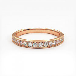 Demi alliance diamants mon amour classique or rose 18K, 750/1000