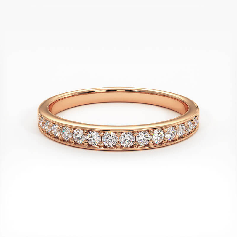 Demi alliance diamants mon amour classique or rose 18K, 750/1000
