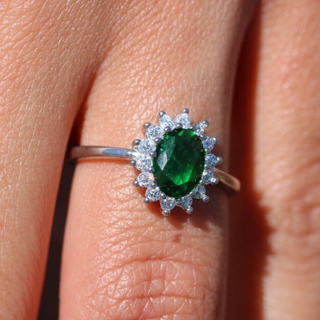 Marguerite© Ring Oval Green Quartz