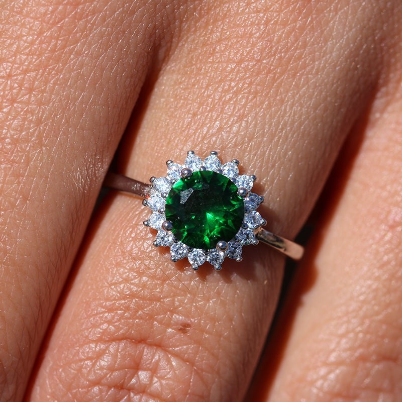 Bague quartz top vert