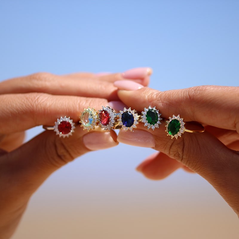 Marguerite© Ring Green Quartz Yellow Gold