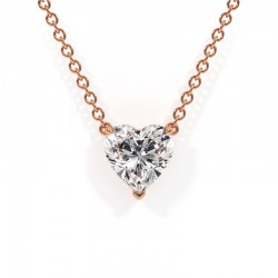Pendentif diamant cœur Promesse en or rose