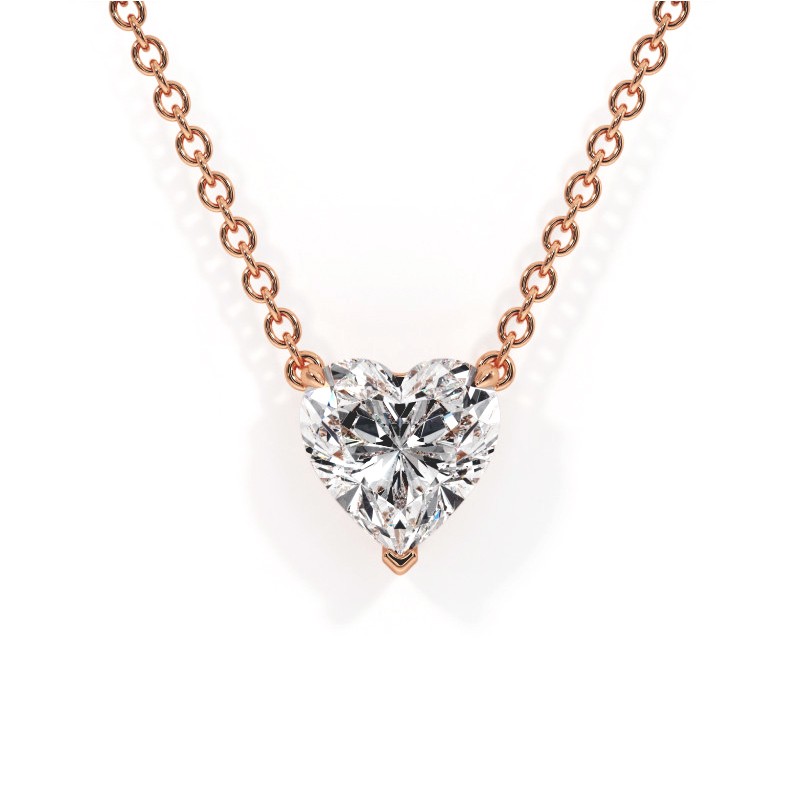 Pendentif diamant cœur Promesse en or rose Pendentif diamant cœur Promesse en or rose