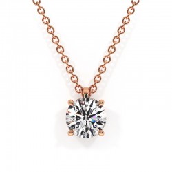 Round diamond pendant in rose gold Elle