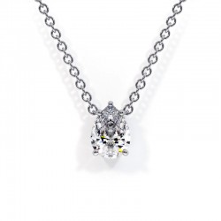 Pendentif diamant poire or blanc Promesse