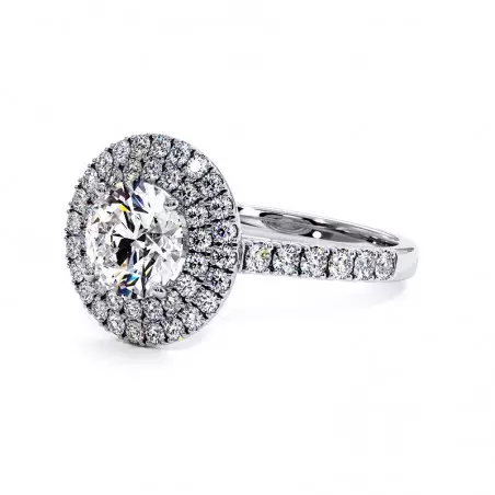 Solitaire Diamant Rond Double Halo Ma Vie