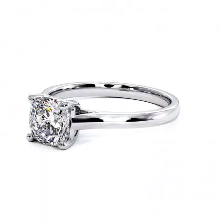 Anillo de Compromiso de Diamante en Forma de Coj&iacute;n Promesa