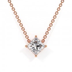 Pendentif diamant princesse en or rose Promesse Pendentif diamant princesse en or rose Promesse