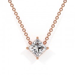 Princess diamond pendant in rose gold Promesse