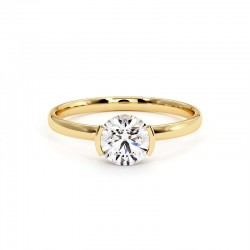 Solitaire Diamant K&ouml;nigin in Gelbgold