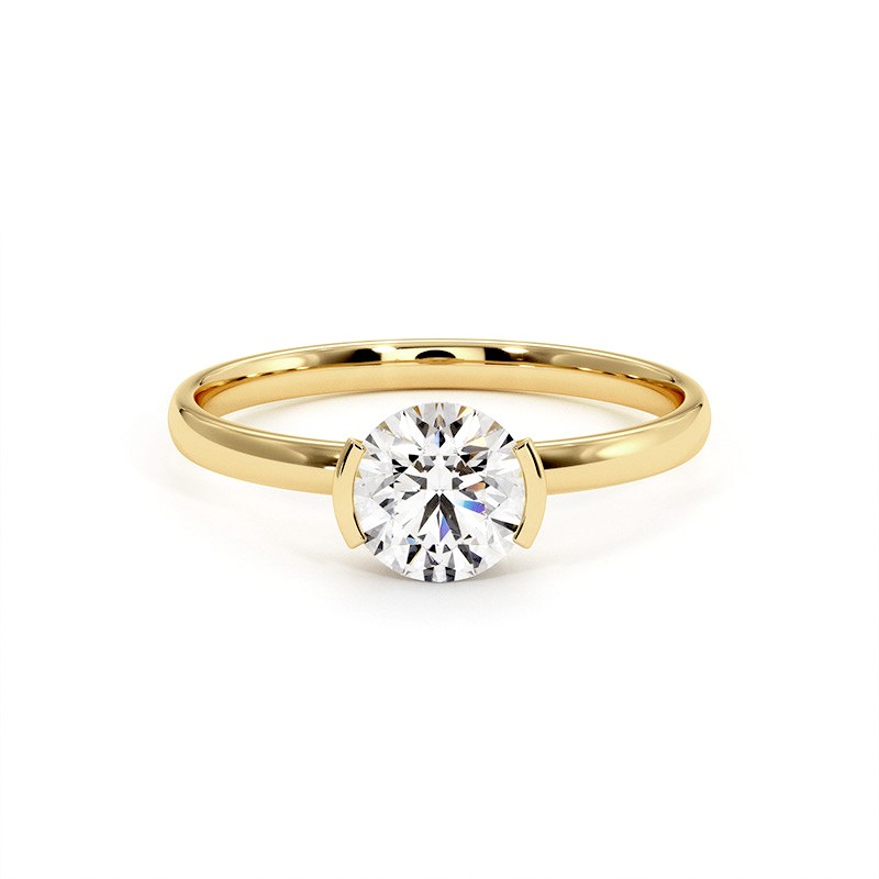 Solitaire Diamant K&ouml;nigin in Gelbgold