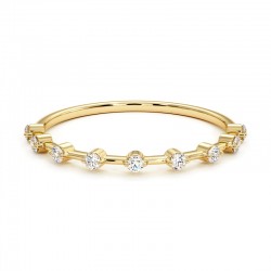 Demi alliance diamants Luna en or Jaune 18K, 750,1000
