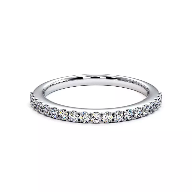 Demi Alliance Diamants Elle or blanc 18k, 750/1000