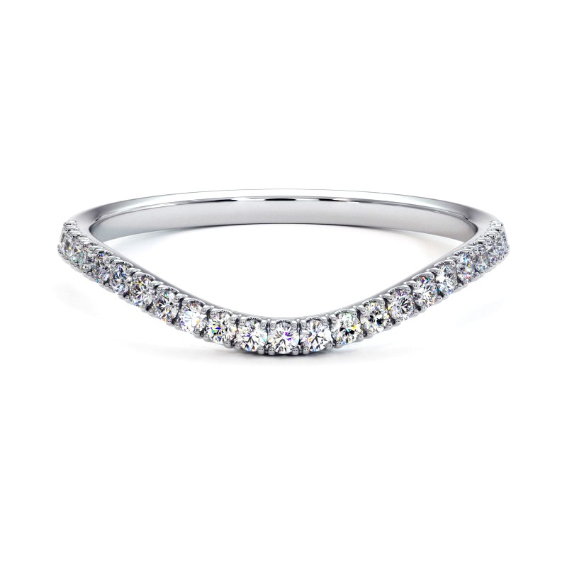 Demi Alliance Diamants Elle Curved or blanc