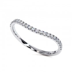 خاتم Elle Curved نصف مرصع بألماس طبيعي من الذهب عيار 18