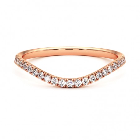 Elle Curved – Halb-Trauring mit Diamanten