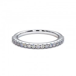 Demi Alliance Diamants Elle or blanc 18k, 750/1000