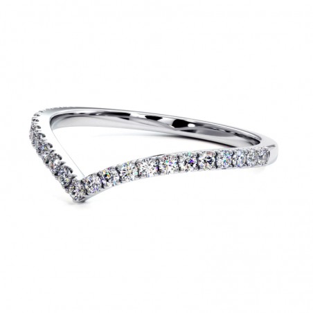 Ma Vie Curved – Halb-Trauring mit Diamanten