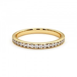 Half diamond alliance Celinni Mon trésor in 18k yellow gold, 750/1000