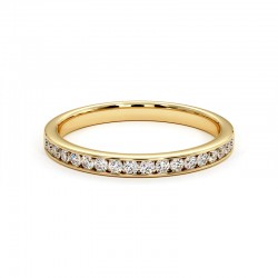 Demi alliance diamant Celinni Mon Tr&eacute;sor en or jaune 18k, 750/1000