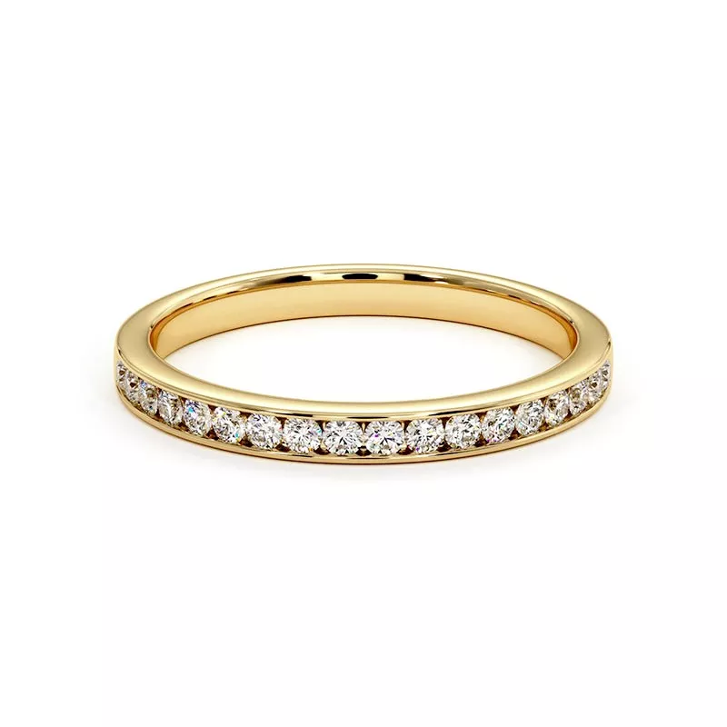 Half diamond alliance Celinni Mon tr&eacute;sor in 18k yellow gold, 750/1000