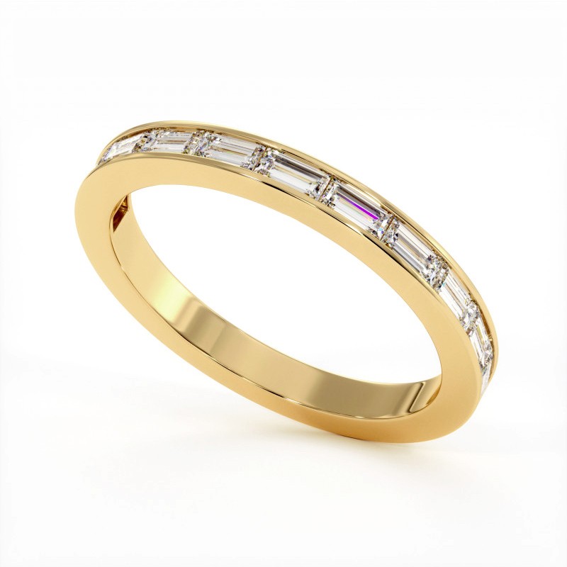 Alliance Dolly-Bijoux Taille 50 - Demi-rail Diamants CZ Ronds 3mm Plaqué Or 18K, Neuve Avec étiquettes