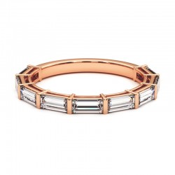 Halber Diamant-Verlobungsring Reine im Baguette-Stil, eingerahmt in Stangen