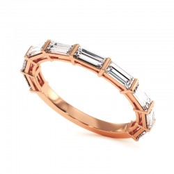 Halber Diamant-Verlobungsring Reine im Baguette-Stil, eingerahmt in Stangen