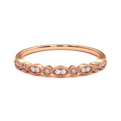 Demi alliance diamants Ma Jolie en or rose 18k, 750/1000