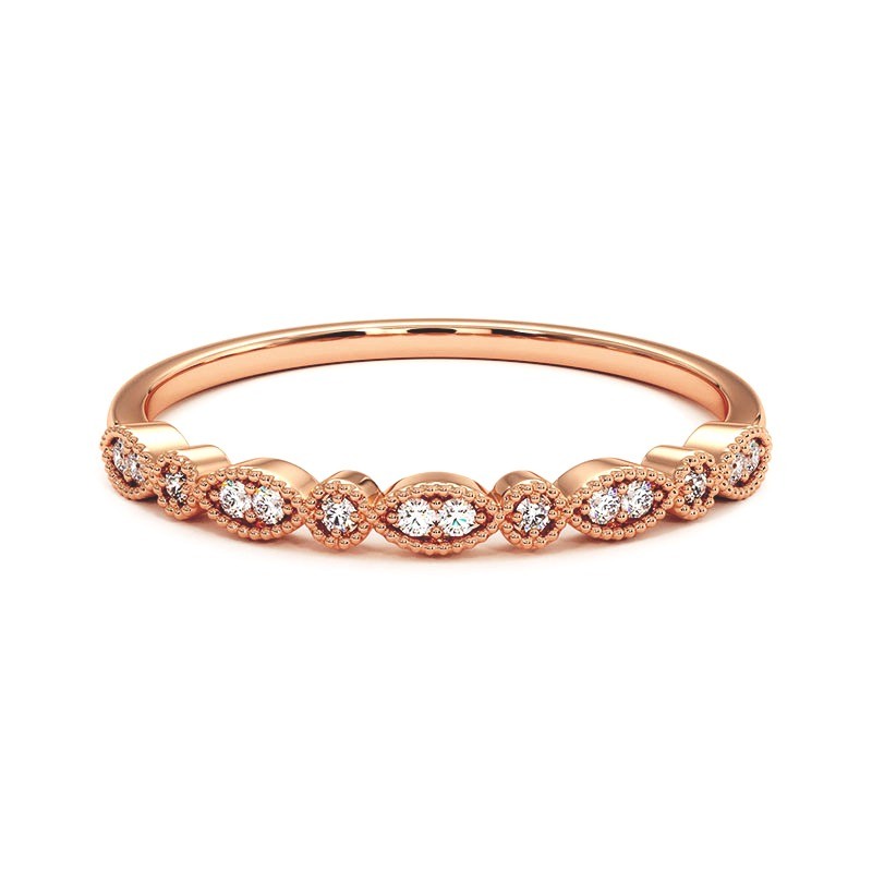 Demi alliance diamants Ma Jolie en or rose 18k, 750/1000 Demi alliance diamants Ma Jolie en or rose 18k, 750/1000