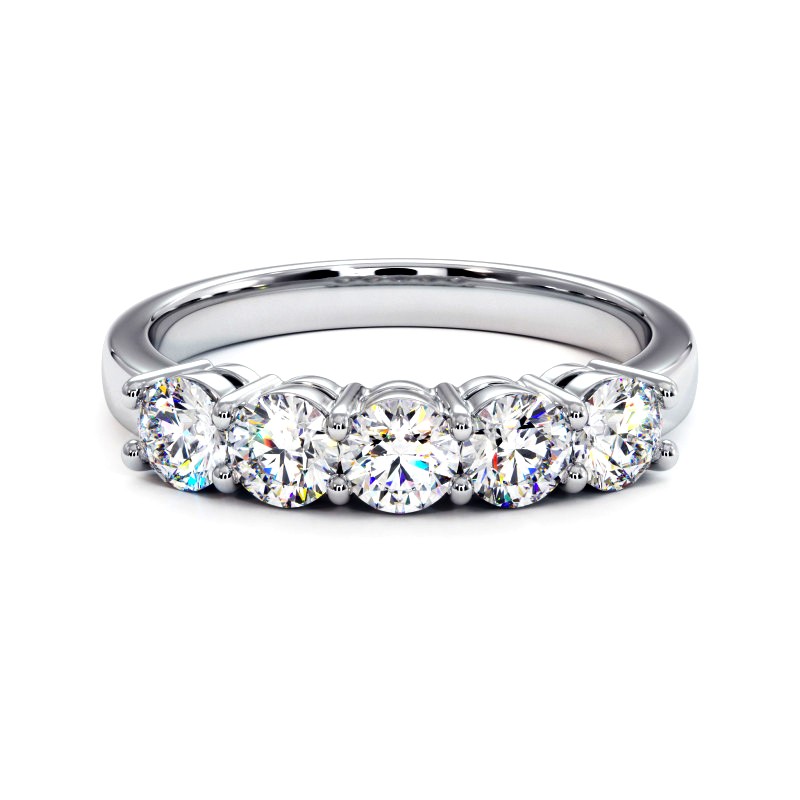 Halve Alliantie 5 Ronde Diamanten Promesse